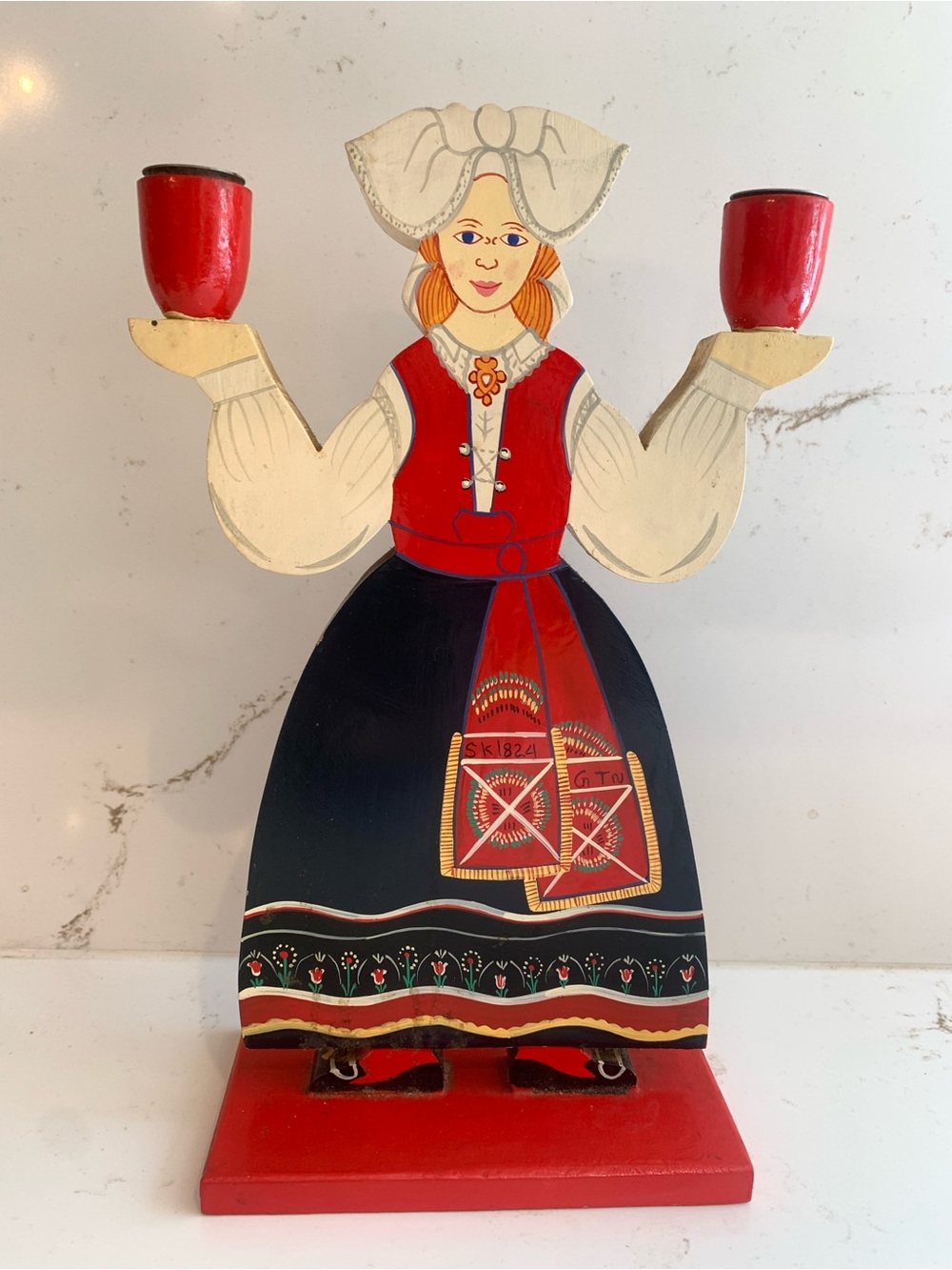 IKEA Lizzie Velander Swedish Design Girl Figurine Candle Holder.